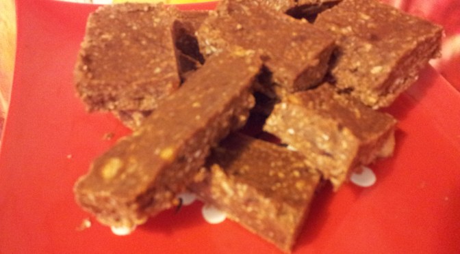 Raw chocolate and coconut slice