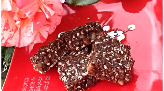 Chocolate, nut and seed slice